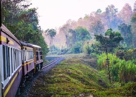 travel to the nort of Thailand by railway scenery photo