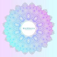 hermoso vector de mandala de arte de línea de degradado para diseño