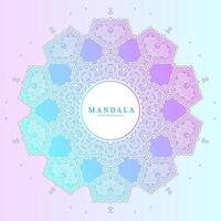 hermoso vector de mandala de arte de línea de degradado para diseño