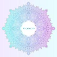 hermoso vector de mandala de arte de línea de degradado para diseño