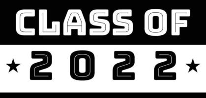 clase de 2022. banner de graduación para la escuela secundaria, graduado universitario. clase de 2022 para felicitar a los jóvenes graduados por su graduación. vector