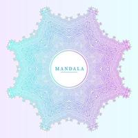 hermoso vector de mandala de arte de línea de degradado para diseño