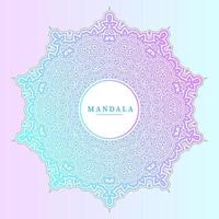 hermoso vector de mandala de arte de línea de degradado para diseño