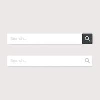conjunto de ilustración de elementos de diseño de interfaz de usuario de barra de búsqueda sobre fondo aislado vector
