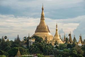 The Shwedagon pagoda the most popular tourist attraction in Yangon, Myanmar.