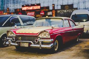 Bangkok, Thailand - 31 October 2021 - Vintage car on show park photo