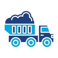 Dump Truck Glyph Icon vector