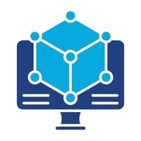 3d Modeling Glyph Icon vector