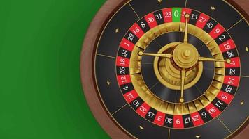arriesgando tu fortuna o apostando en un casino tipo ruleta. rueda de la ruleta de la mesa de juego y apuesta con fichas de diferentes colores en lugar de efectivo. representación 3d