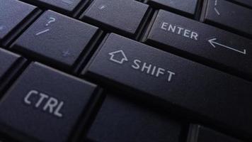 Close-up of the enter, shift, and control keys on the keyboard