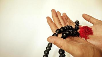 Prayer hands pose, suitable for Islamic backgrounds photo