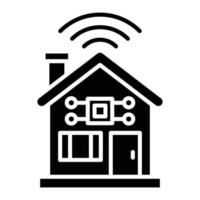 Smart House Glyph Icon vector