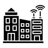 Smart City Glyph Icon vector