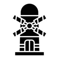 Windmill Glyph Icon vector