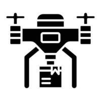 icono de glifo de entrega de drones vector