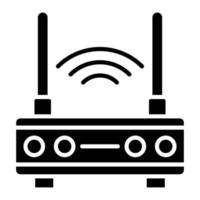 icono de glifo de enrutador wifi vector