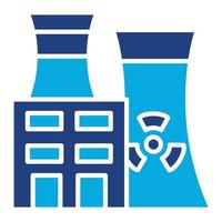 Nuclear Plant Glyph Two Color Icon vector