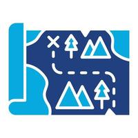 Treasure Map Glyph Two Color Icon vector