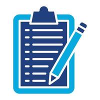 Taking Notes Glyph Twob Color Icon vector