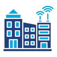 Smart City Glyph Twob Color Icon vector