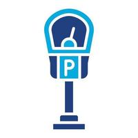 Parking Meter Glyph Twob Color Icon vector