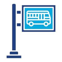 Bus Stop Glyph Twob Color Icon vector