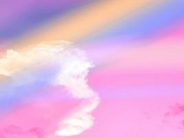 beauty sweet pastel pink  orange   colorful with fluffy clouds on sky. multi color rainbow image. abstract fantasy growing light photo