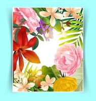 Tropical leaf pattern poster photo