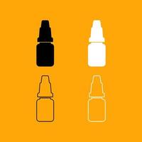 Eye drops set black and white icon . vector