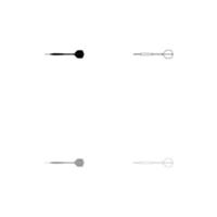 Dart arrow black and grey set icon . vector