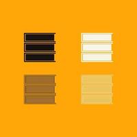 Horizontal stack of books set icon . vector