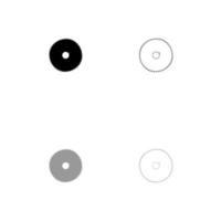 hoja de sierra circular icono de conjunto negro y gris. vector