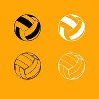 Volleyball ball black and white set icon.