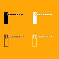 Barrier black and white set icon. vector