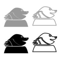 icono de topo para jardín craftset ilustración de color negro gris vector