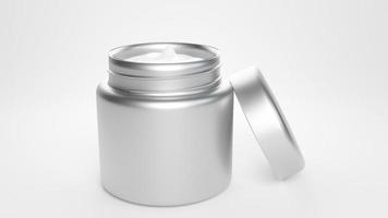 Blank Stainless Steel Tumbler with Lid For branding mock up. 3d render color background photo