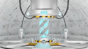 Spaceship Corridor is a stock motion graphics video that shows the interior of a moving spaceship. The POV moves along the corridor. 3D render photo