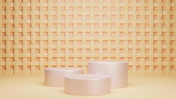 3D Render of softcolor  Podium. Minimal Studio with Round Pedestal and Copy Space. , Product Presentation. photo