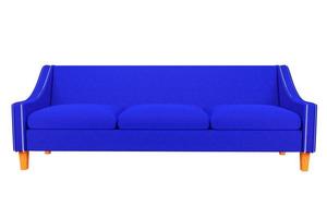 sofá azul y cuero de tela de silla en fondo blanco para uso en gráficos, edición de fotos, sofás, varios colores, rojo, negro, verde y otros colores. el fondo blanco es fácil de editar para interiores. foto