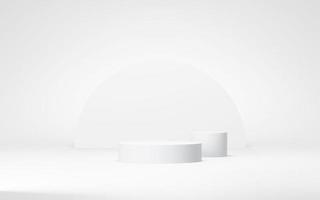 Podium abstract background. Geometric shape.white colors scene. Minimal 3d rendering. Scene with geometrical background. 3d render photo