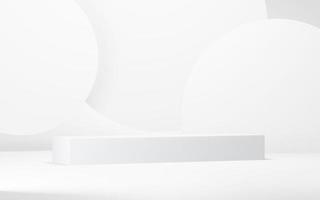 Podium abstract background. Geometric shape.white colors scene. Minimal 3d rendering. Scene with geometrical background. 3d render photo