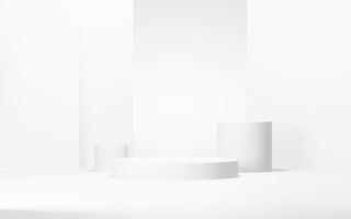 Podium abstract background. Geometric shape.white colors scene. Minimal 3d rendering. Scene with geometrical background. 3d render photo