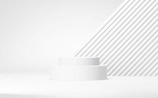 Podium abstract background. Geometric shape.white colors scene. Minimal 3d rendering. Scene with geometrical background. 3d render photo