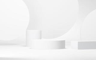 Podium abstract background. Geometric shape.white colors scene. Minimal 3d rendering. Scene with geometrical background. 3d render photo