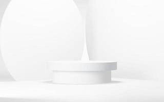 Podium abstract background. Geometric shape.white colors scene. Minimal 3d rendering. Scene with geometrical background. 3d render photo