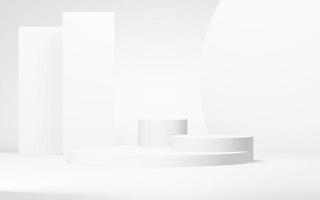 Podium abstract background. Geometric shape.white colors scene. Minimal 3d rendering. Scene with geometrical background. 3d render photo
