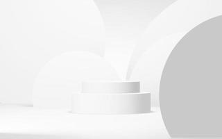 Podium abstract background. Geometric shape.white colors scene. Minimal 3d rendering. Scene with geometrical background. 3d render photo