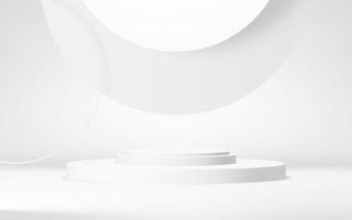 Podium abstract background. Geometric shape.white colors scene. Minimal 3d rendering. Scene with geometrical background. 3d render photo