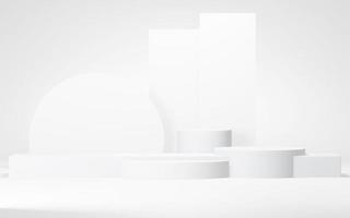 Podium abstract background. Geometric shape.white colors scene. Minimal 3d rendering. Scene with geometrical background. 3d render photo