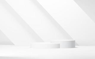 Podium abstract background. Geometric shape.white colors scene. Minimal 3d rendering. Scene with geometrical background. 3d render photo